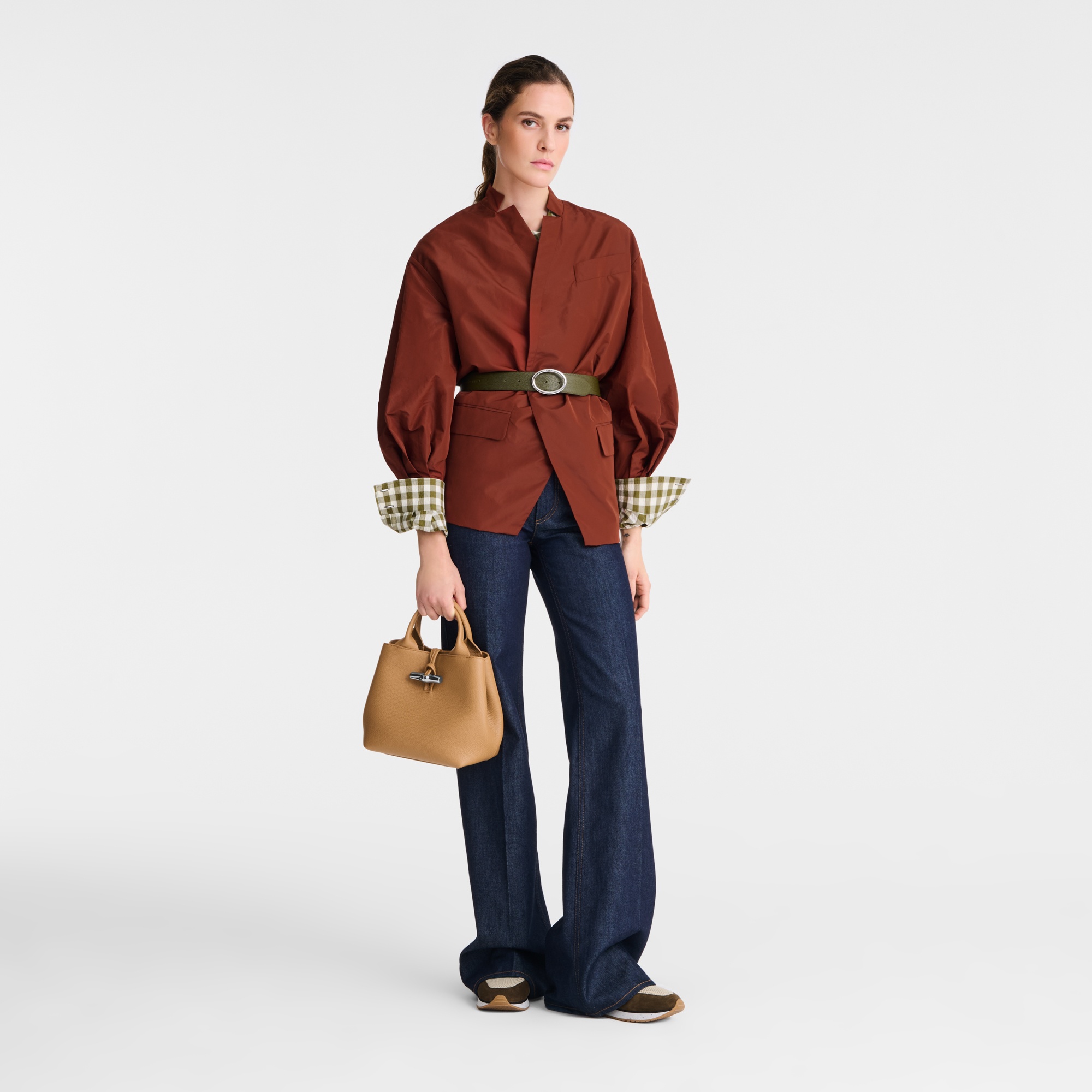 Le Roseau S Handbag Walnut - Leather - 2