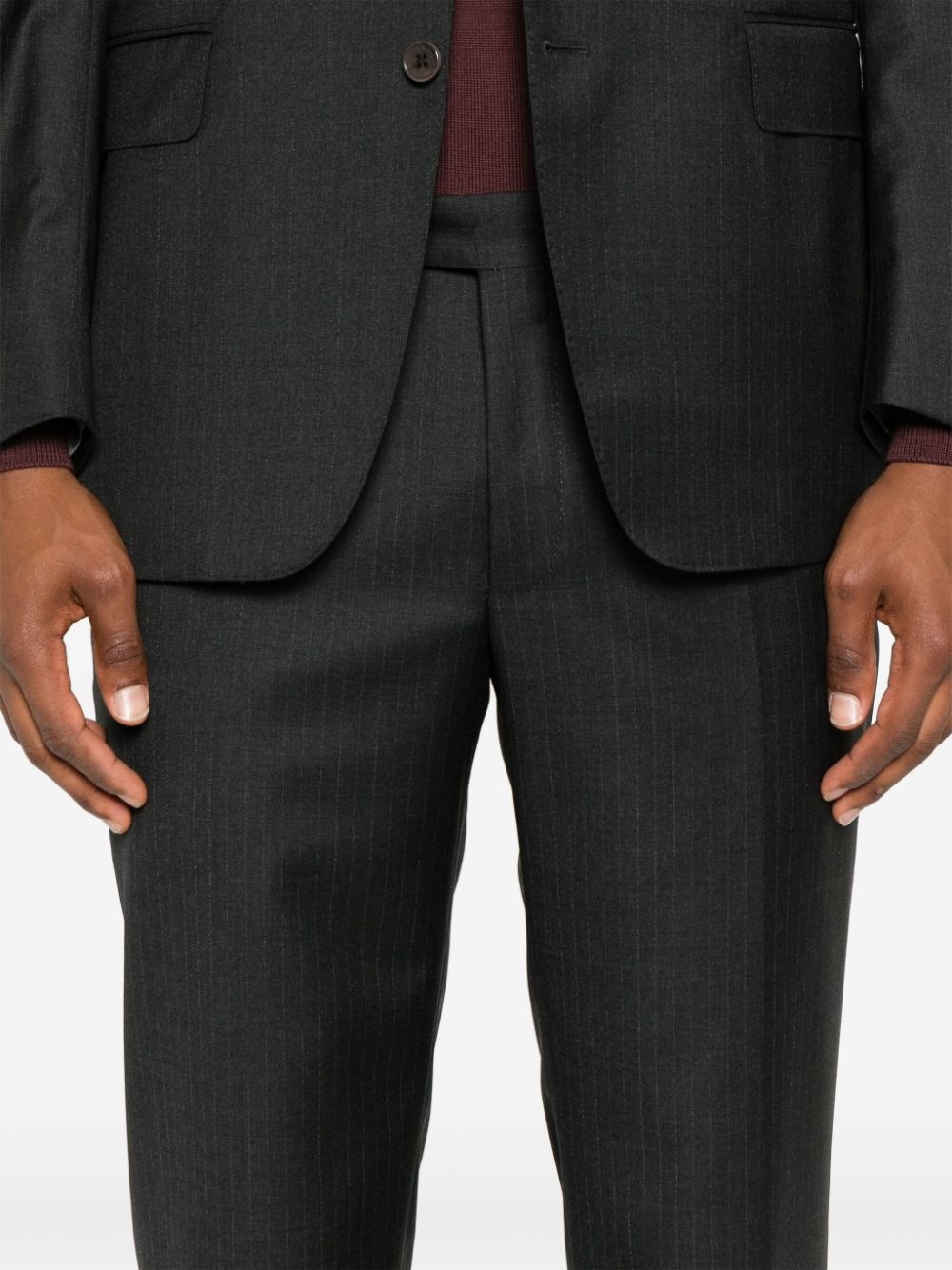 pinstriped single-breasted suit - 6
