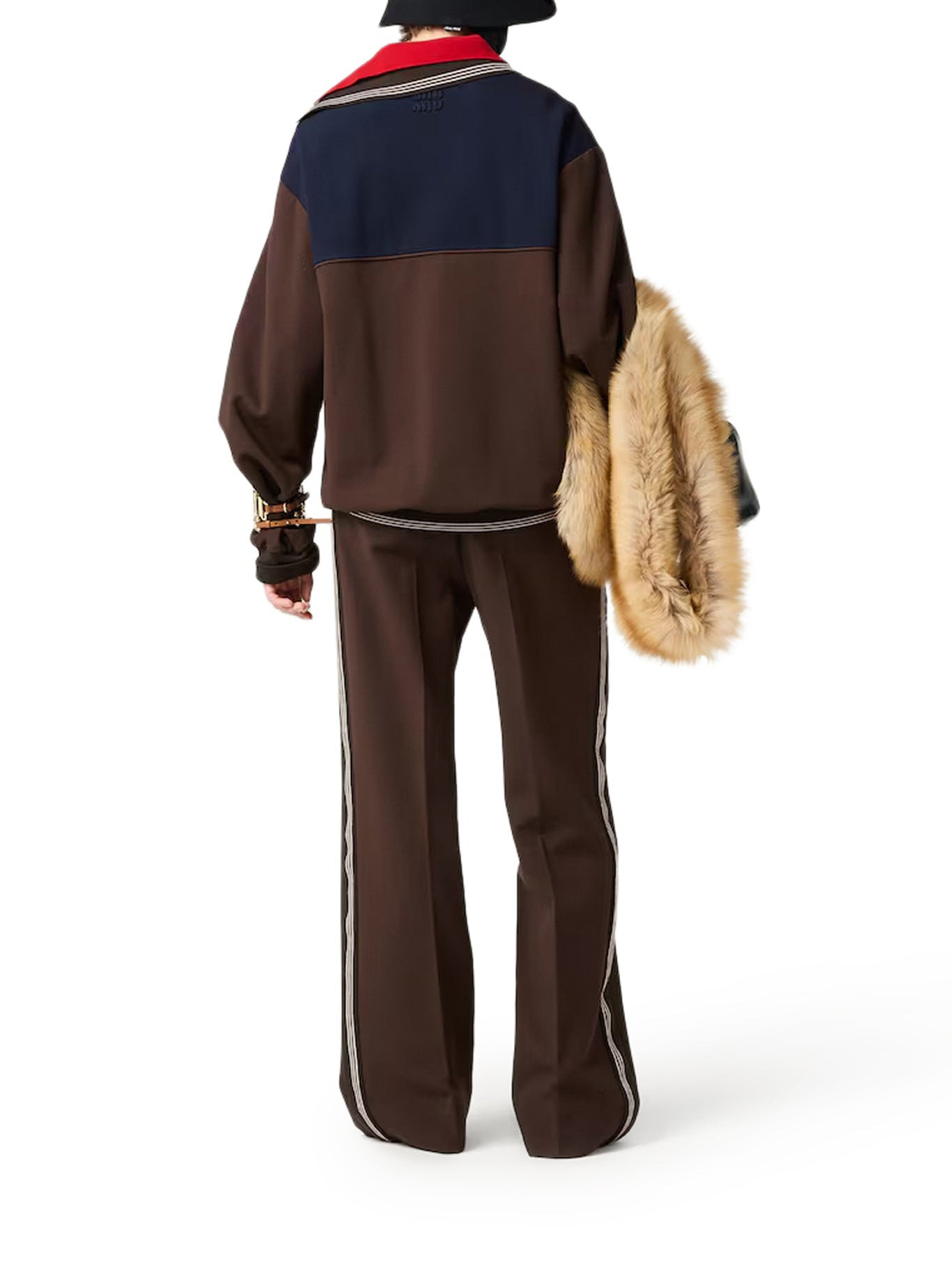 KNIT TROUSERS WITH FABRIC STITCH - 3