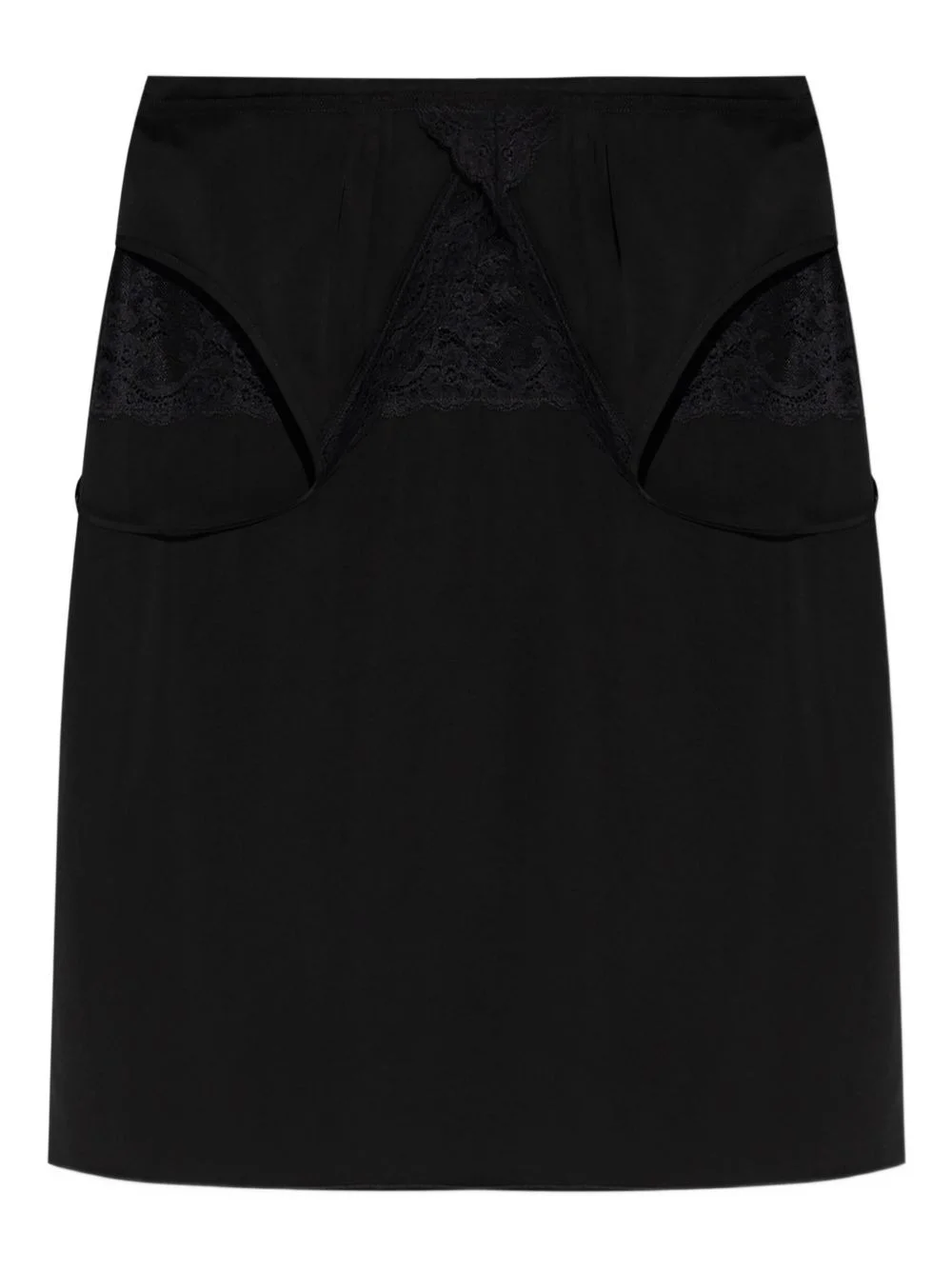 lace-insert slip mini dress - 1