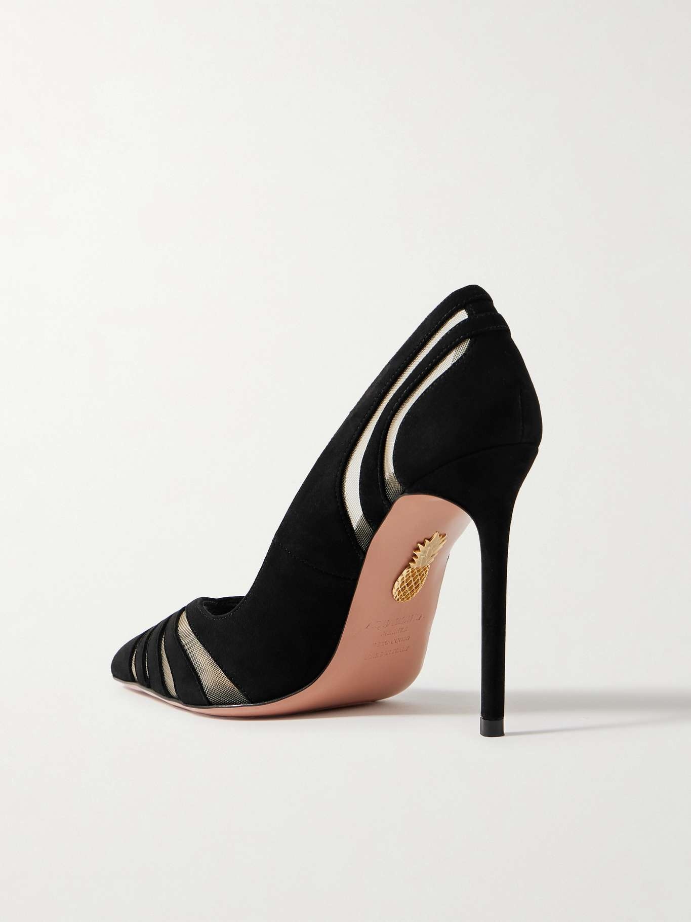 The Spy 105 mesh-paneled suede pumps - 3