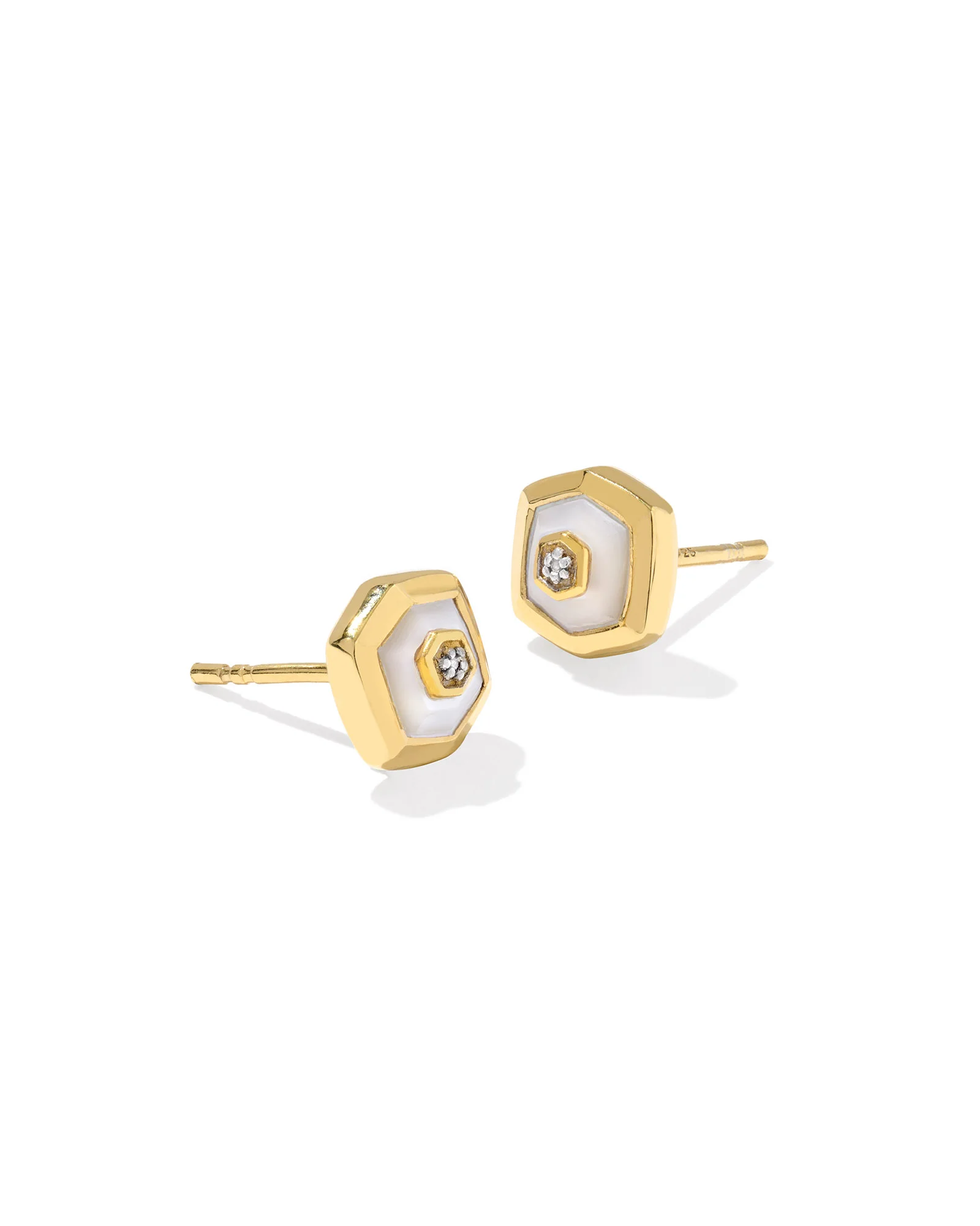 Davie 18k Gold Vermeil Stone Stud Earrings - 1