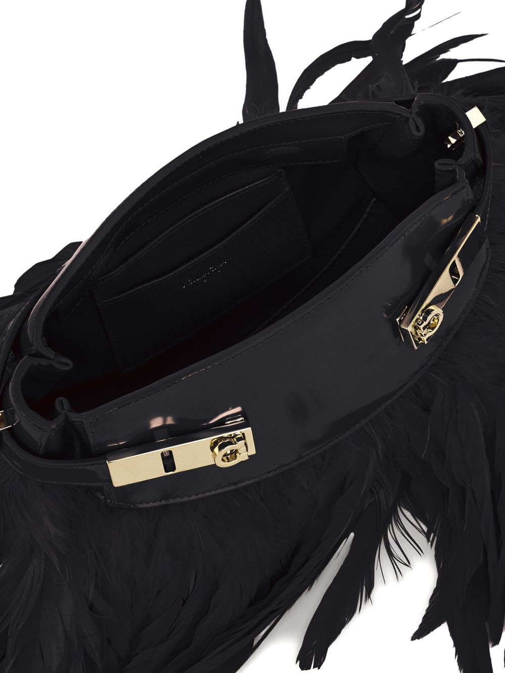 Hug feather-trimmed cross body bag - 4