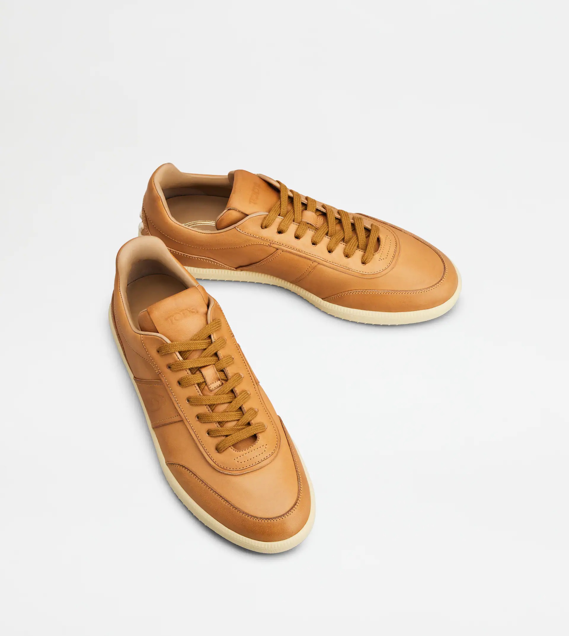 TOD'S TABS SNEAKERS IN LEATHER - BROWN - 4