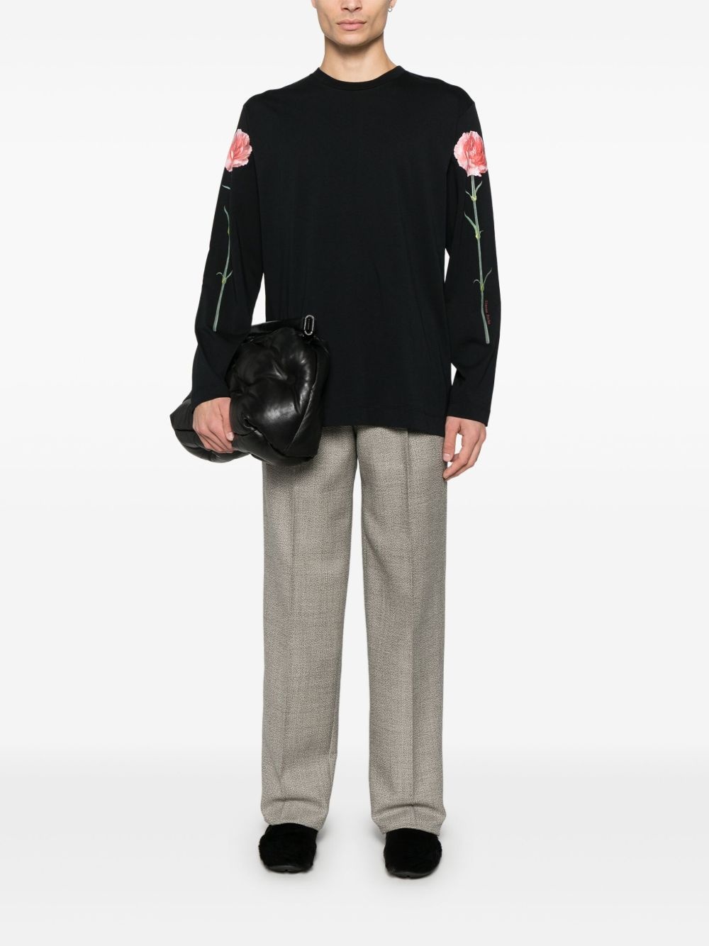 carnation-print long-sleeve T-shirt - 2