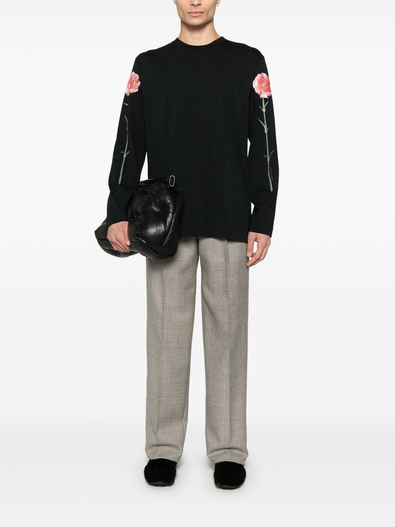 Simone Rocha carnation-print long-sleeve T-shirt outlook