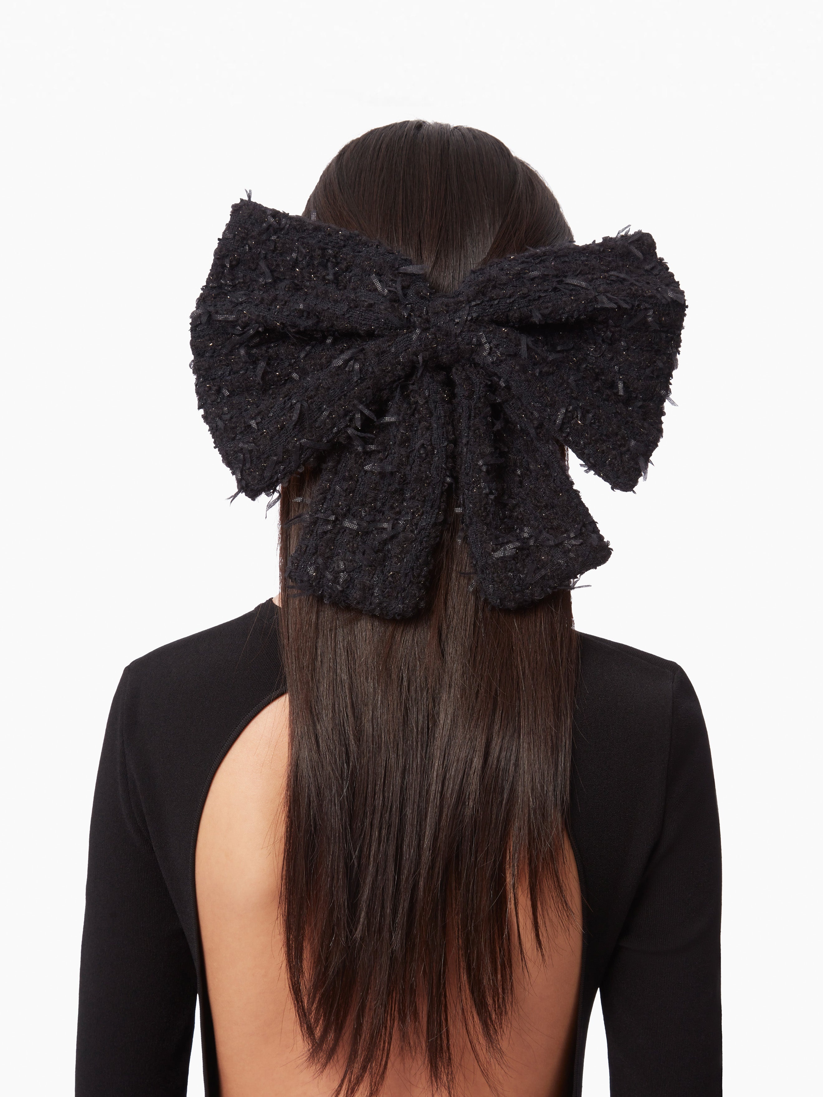 TWEED BOW HAIR CLIP - 1