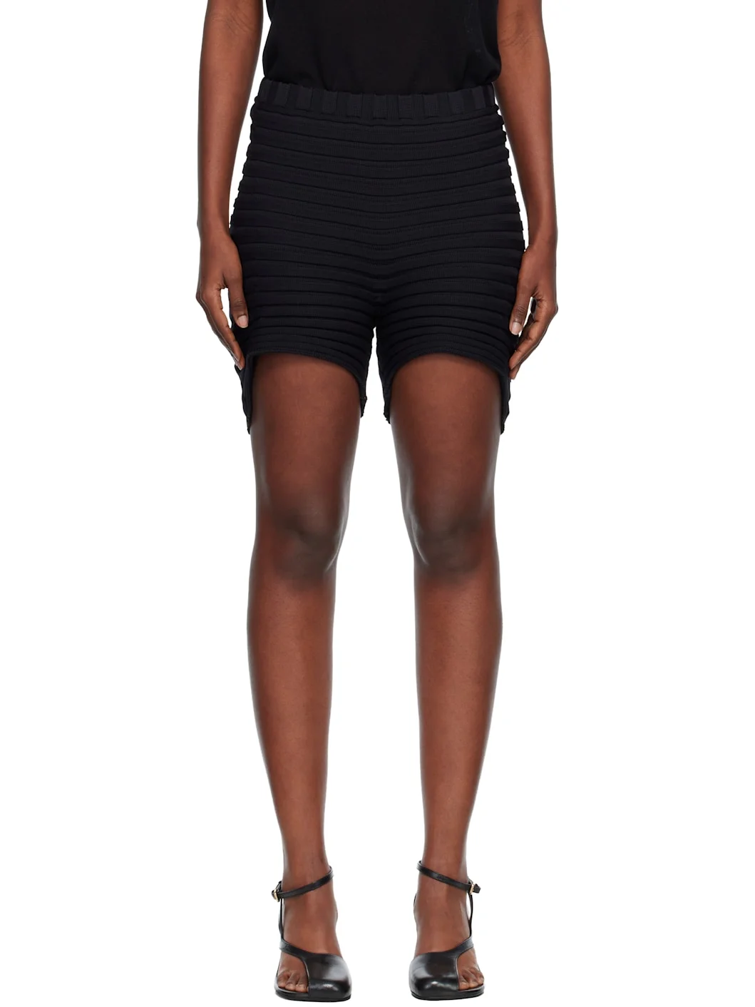 Black Knit 'As It Is' Shorts - 1