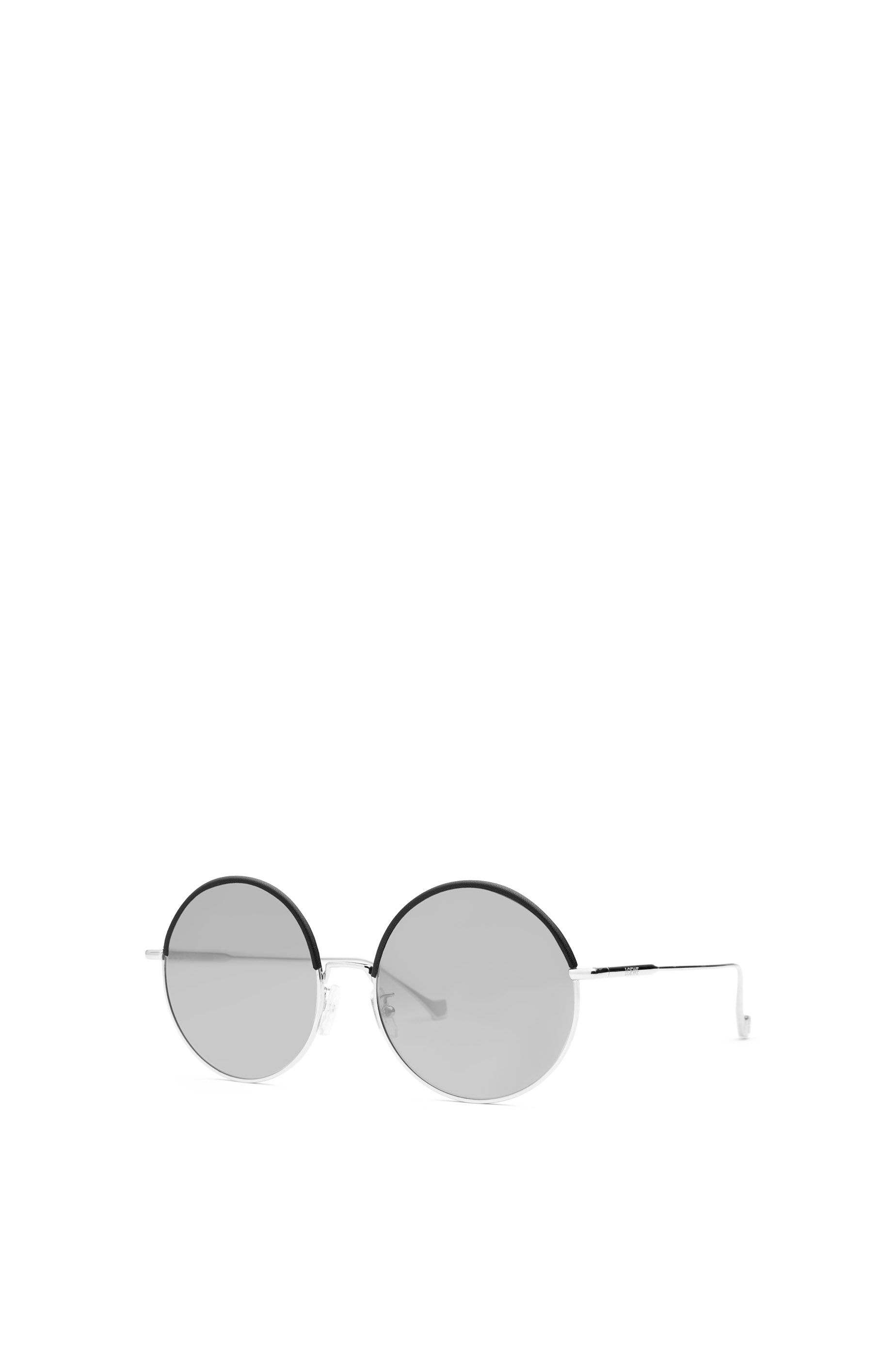 Round Sunglasses in metal and calfskin - 2