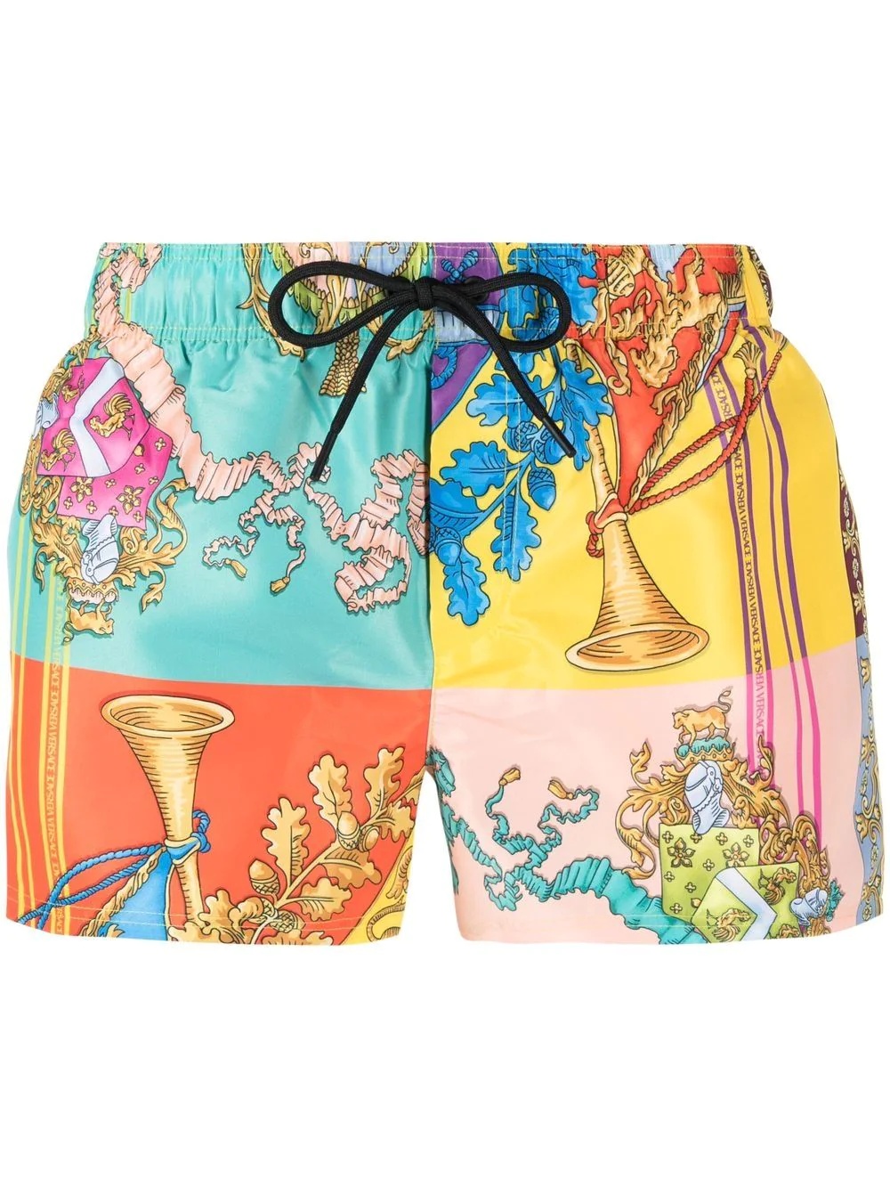 baroque-pattern print swim shorts - 1