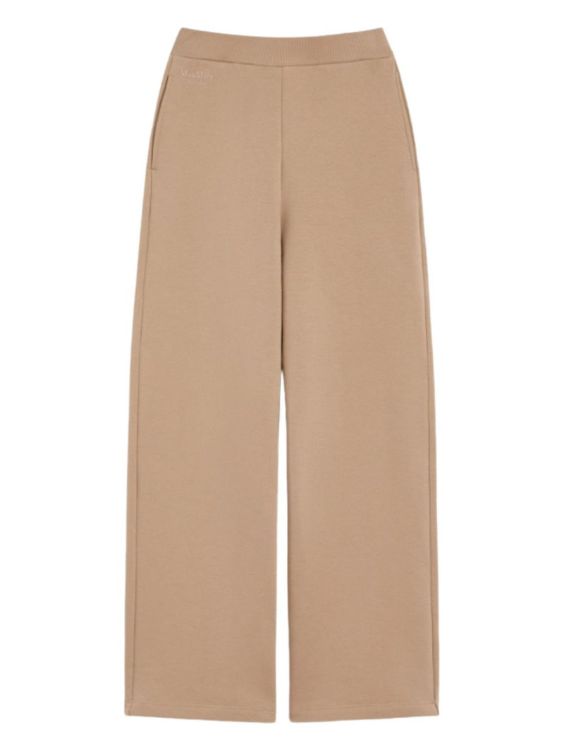 embroidered-pocket wide-leg trousers 5