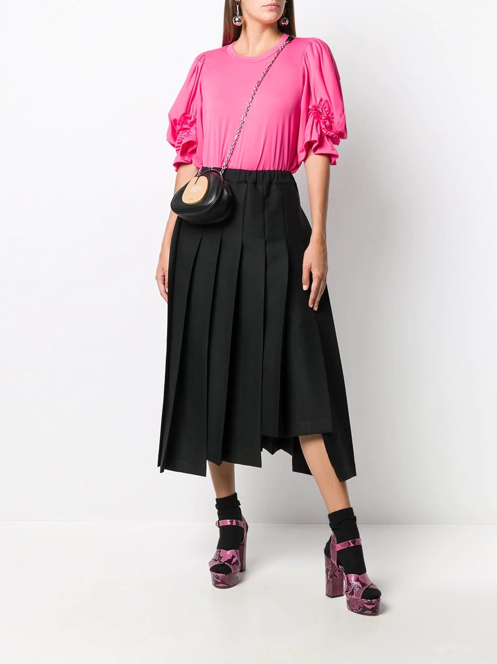 pleated mid-length skirt - 2