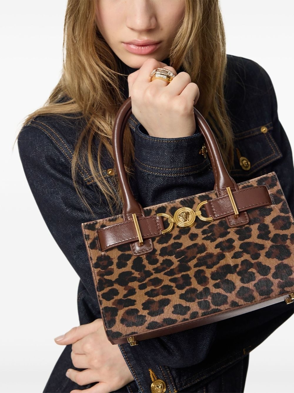 small Medusa '95 leopard tote bag - 2