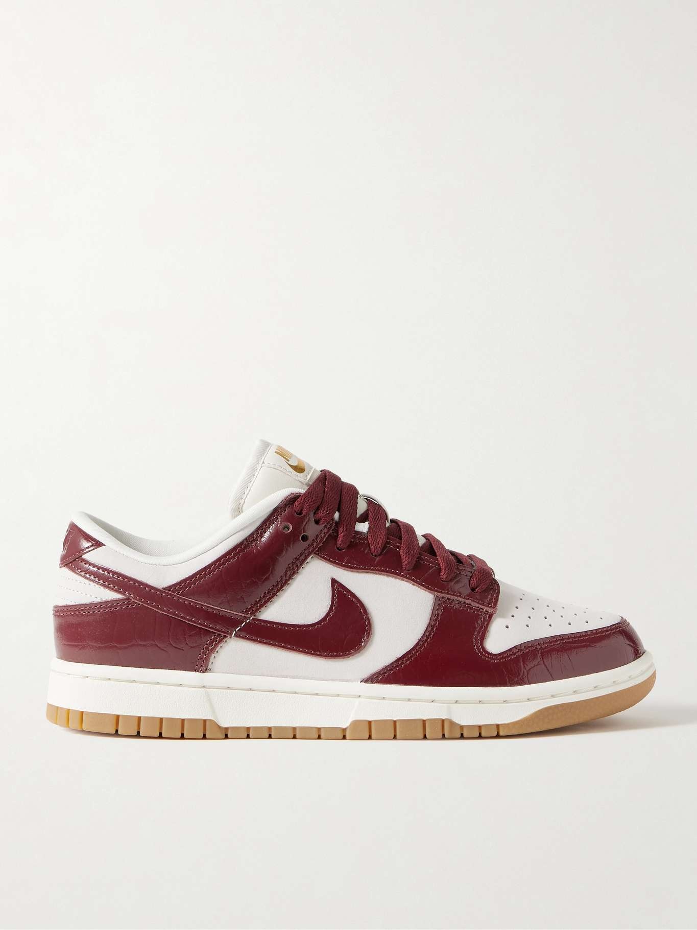 Dunk Low croc-effect leather-and suede sneakers - 1