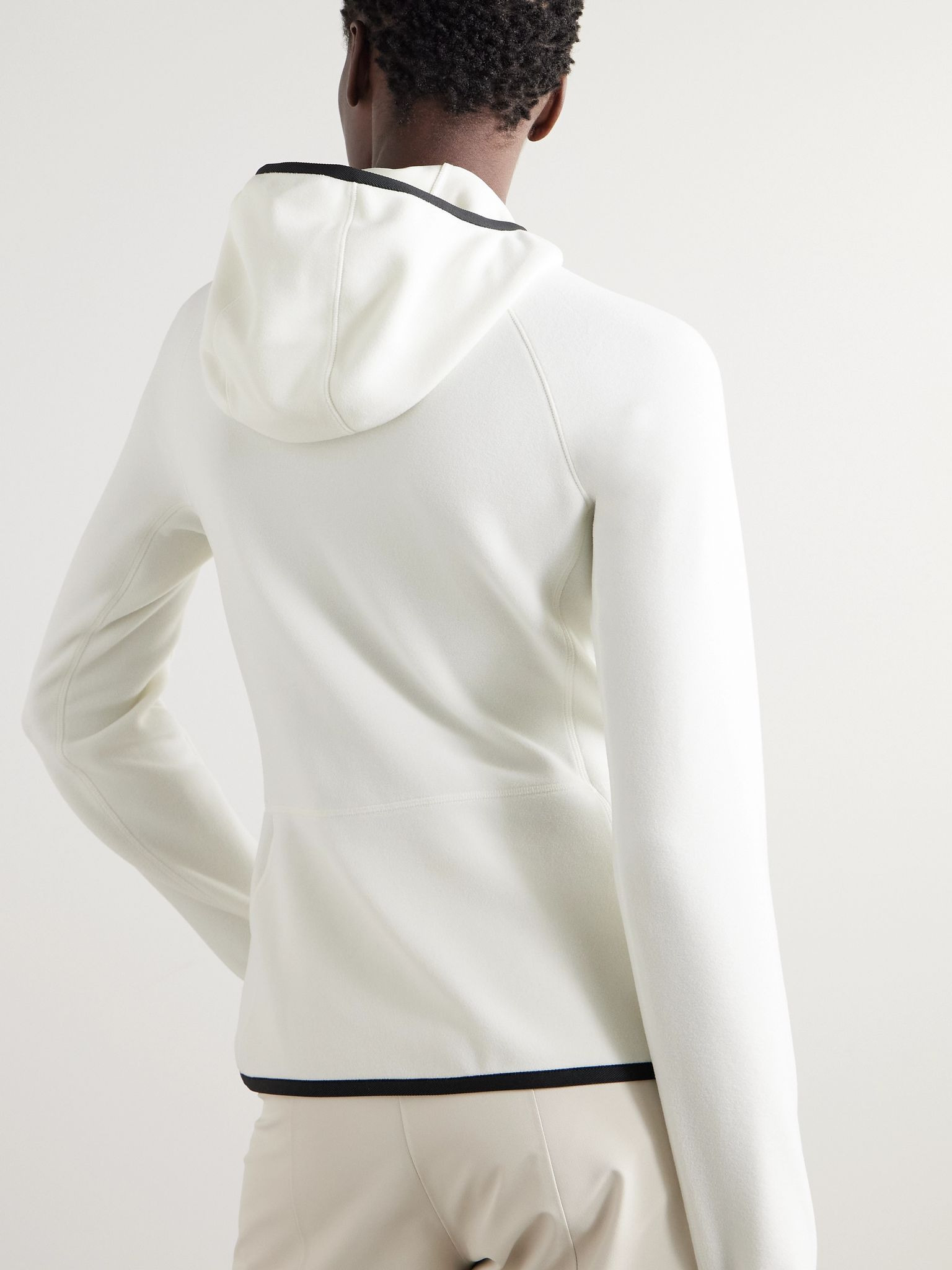 Appliquéd hooded fleece jacket White - 3