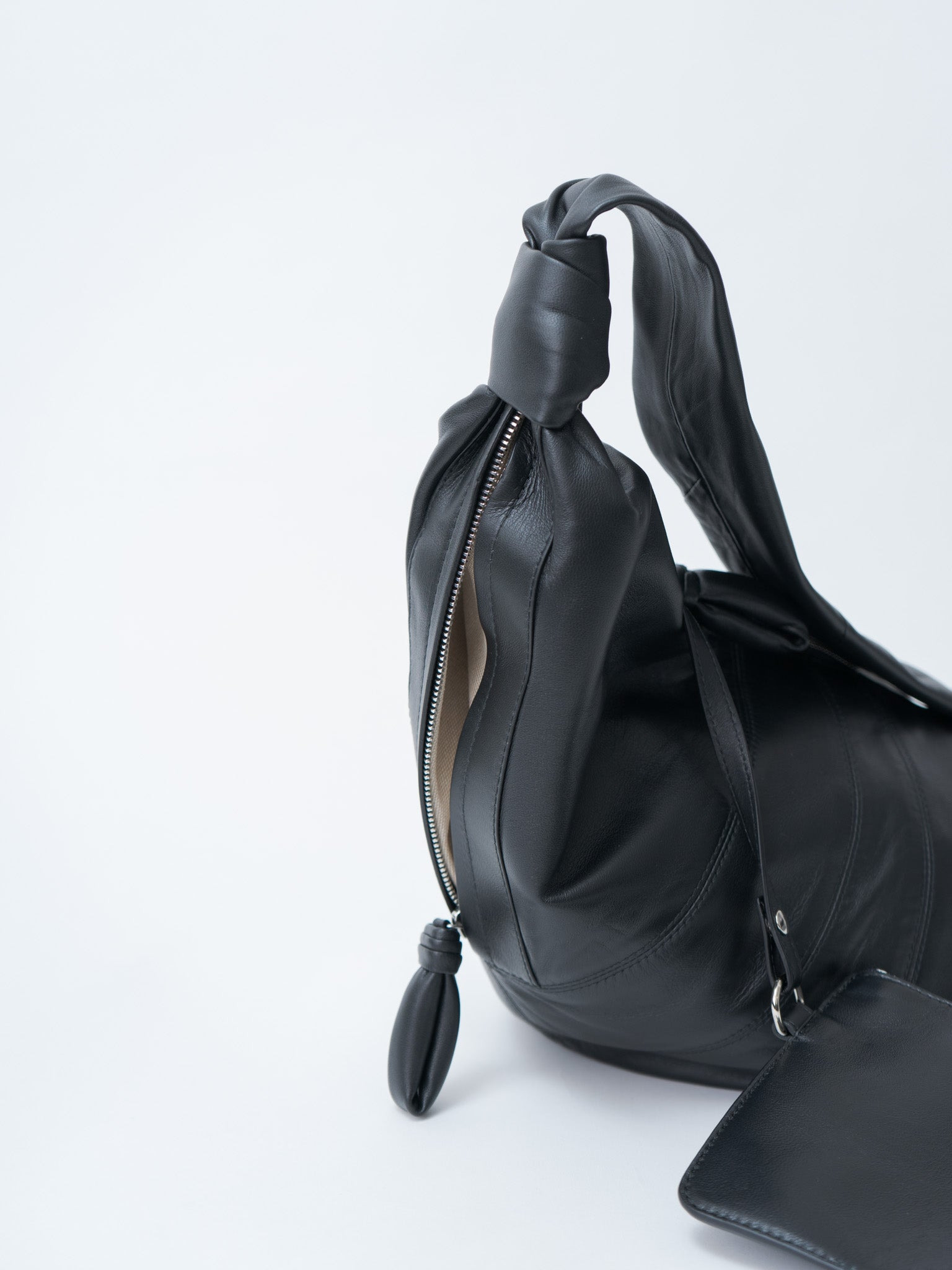 Large Croissant Bag - Black (soft nappa leather) - 7