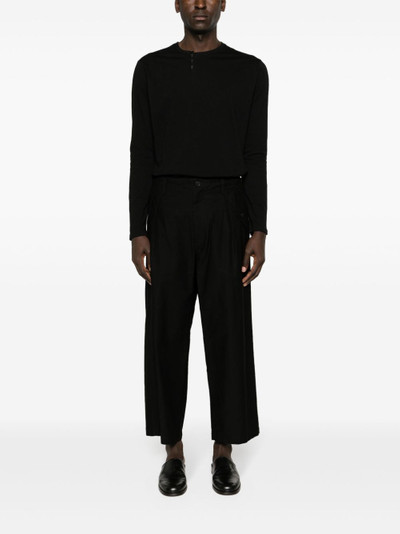 Yohji Yamamoto M-Front 1 Tuck cropped trousers outlook