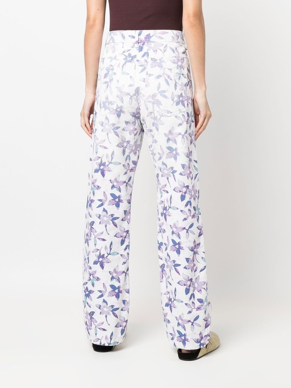 floral-print straight-leg trousers - 4