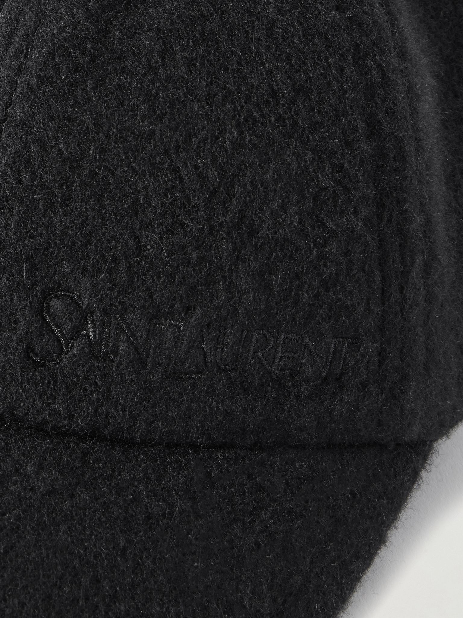 Embroidered brushed-cashmere baseball cap Black - 4
