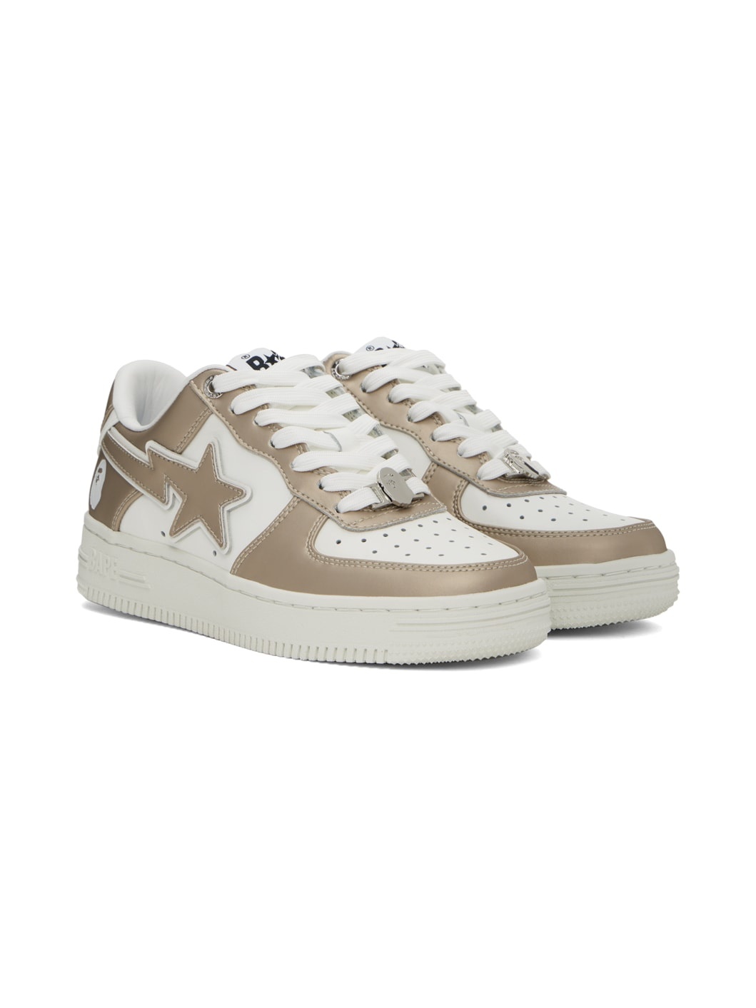 White & Gold STA #4 Sneakers - 4