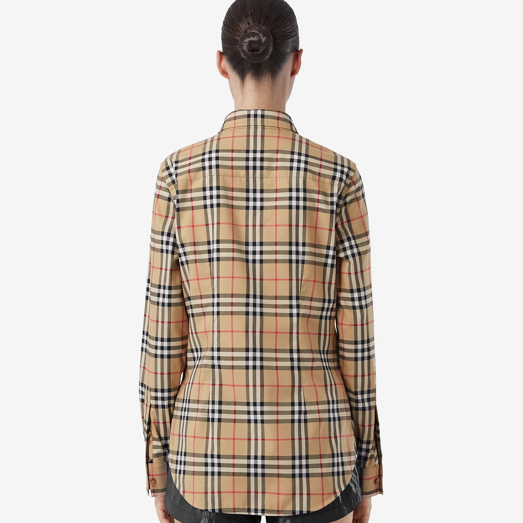 Button-down Collar Vintage Check Cotton Shirt - 3