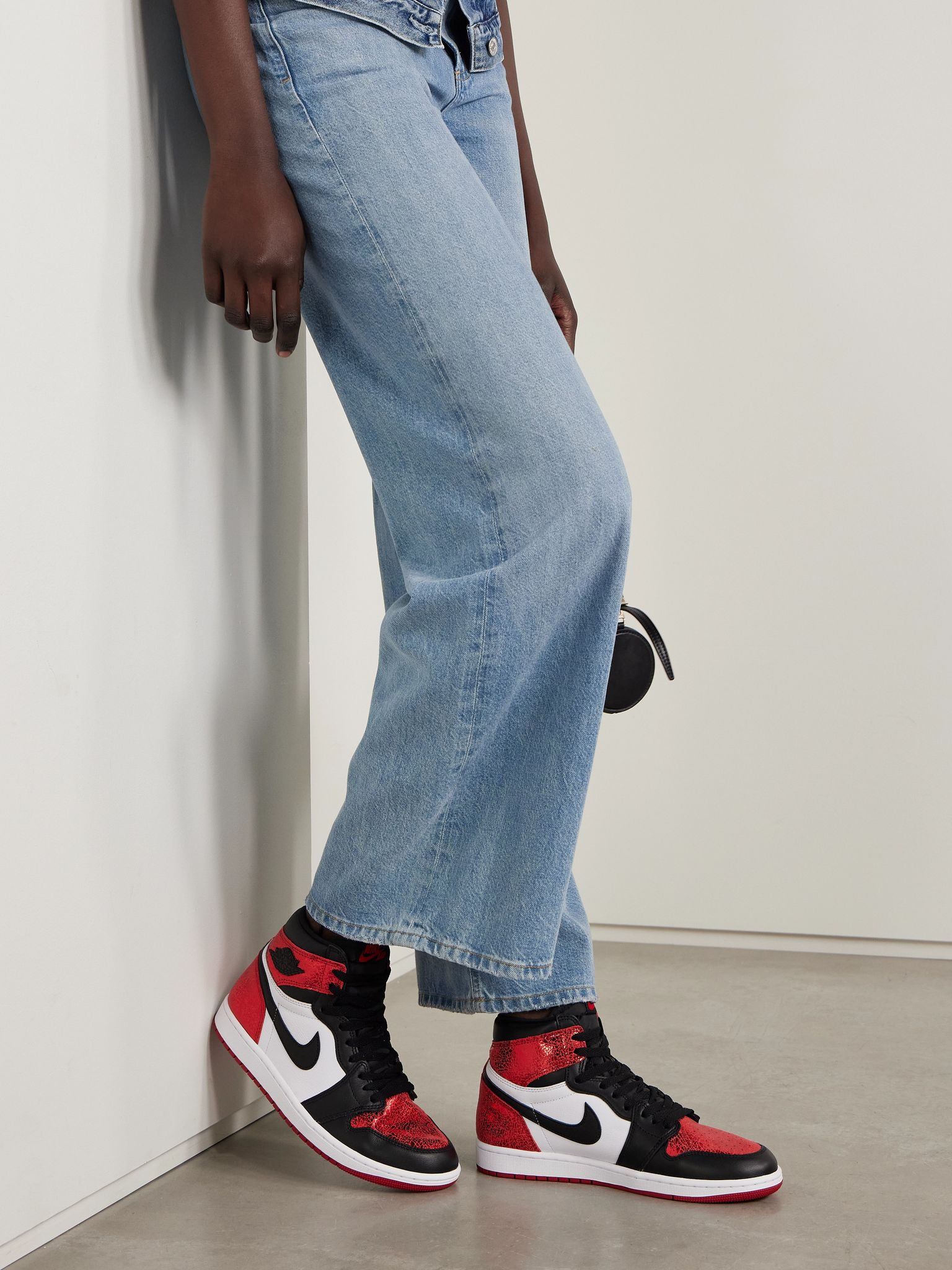 Air Jordan 1 Retro metallic leather high-top sneakers Red - 2