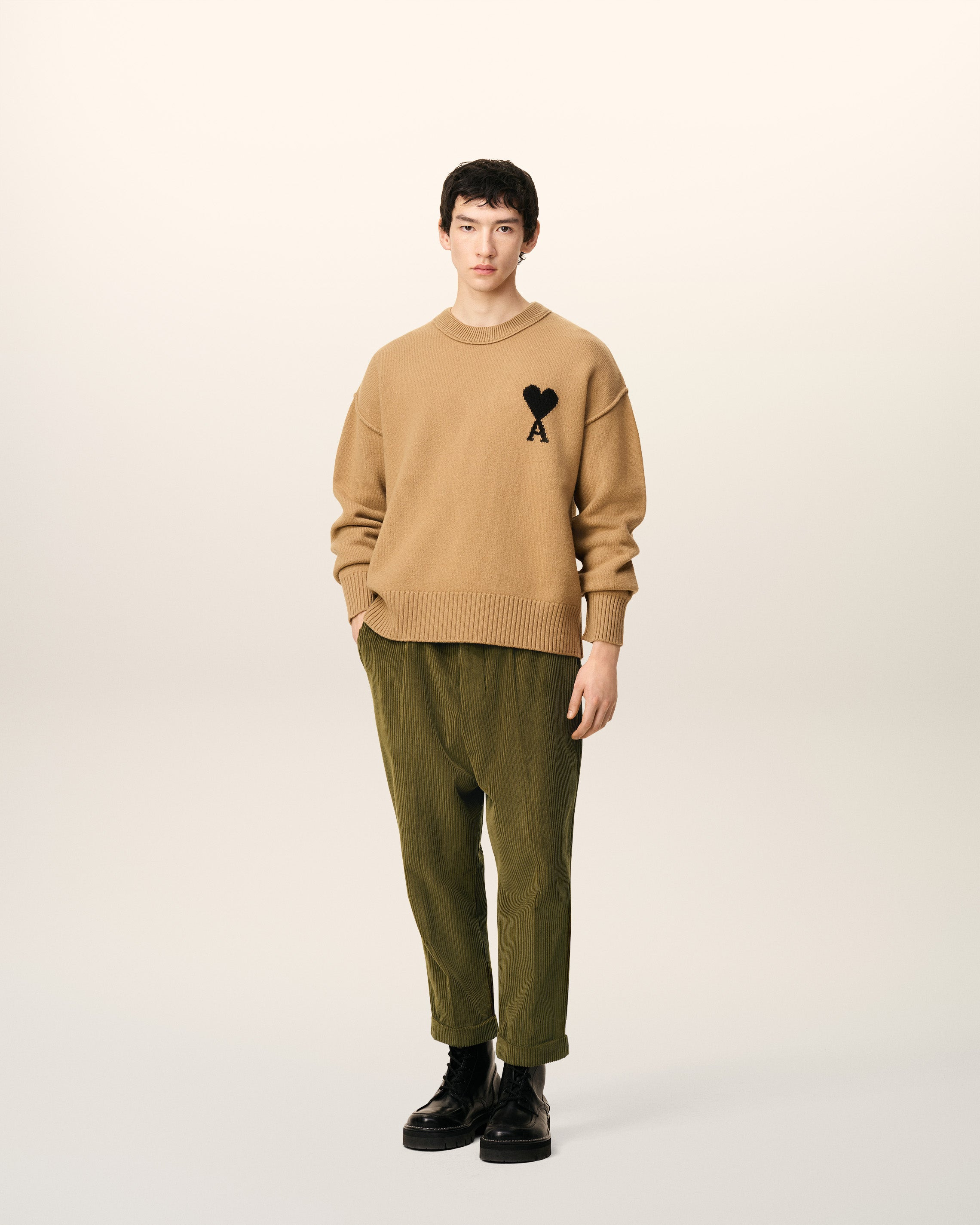 GREEN COTTON CARROT CORDUROY OVERSIZED TROUSERS - 2