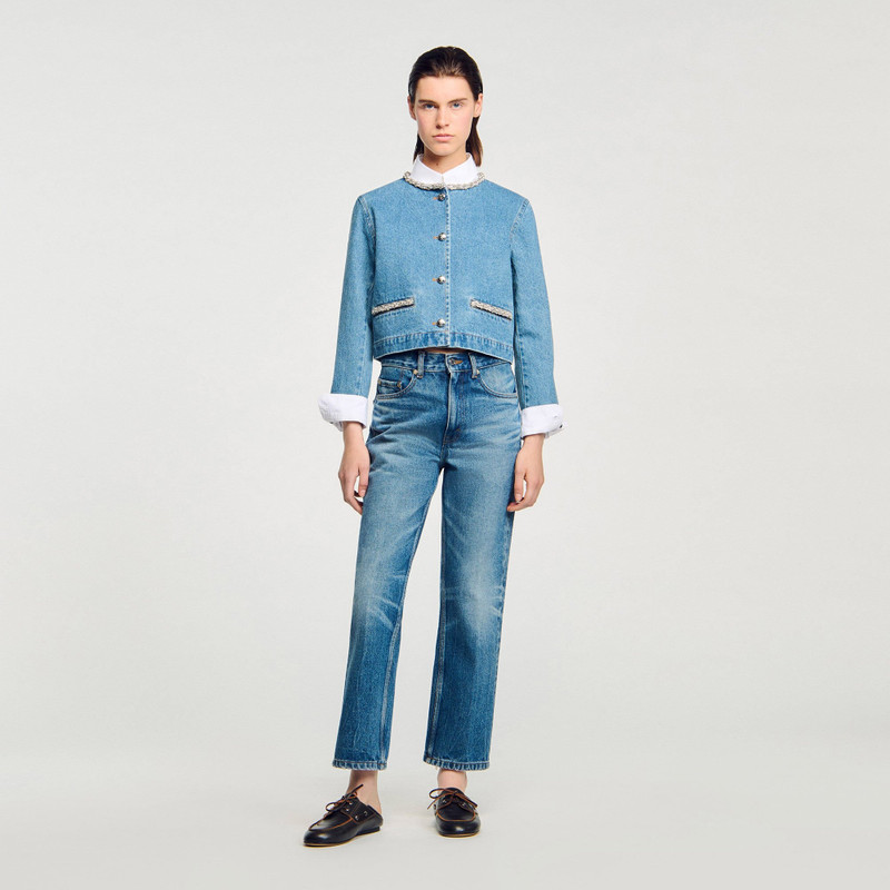 Sandro RHINESTONE DENIM JACKET outlook