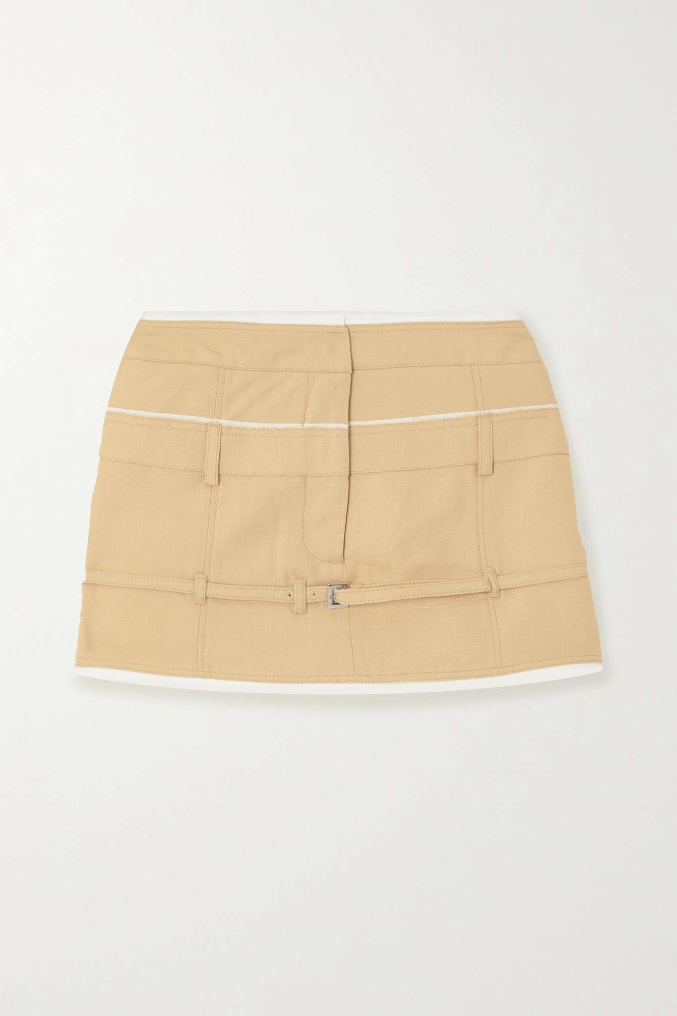 Caraco buckled layered woven mini skirt - 1