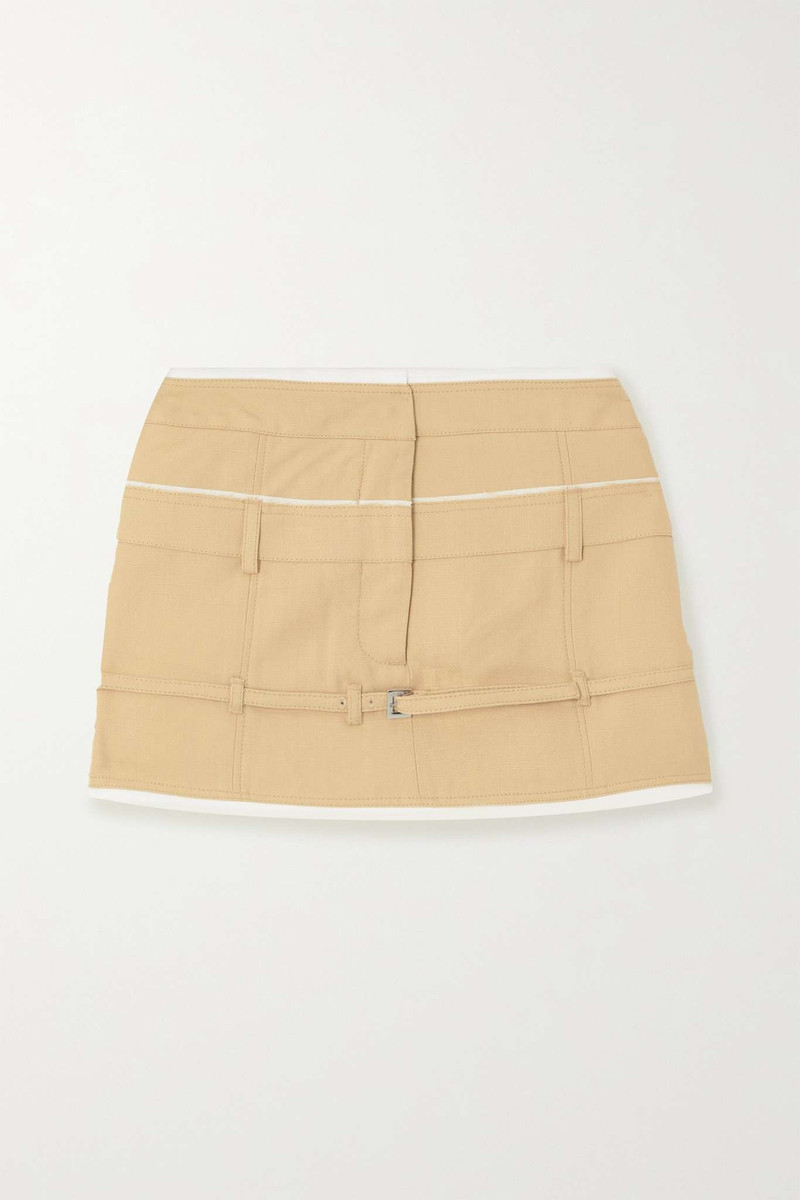 Caraco buckled layered woven mini skirt - 1