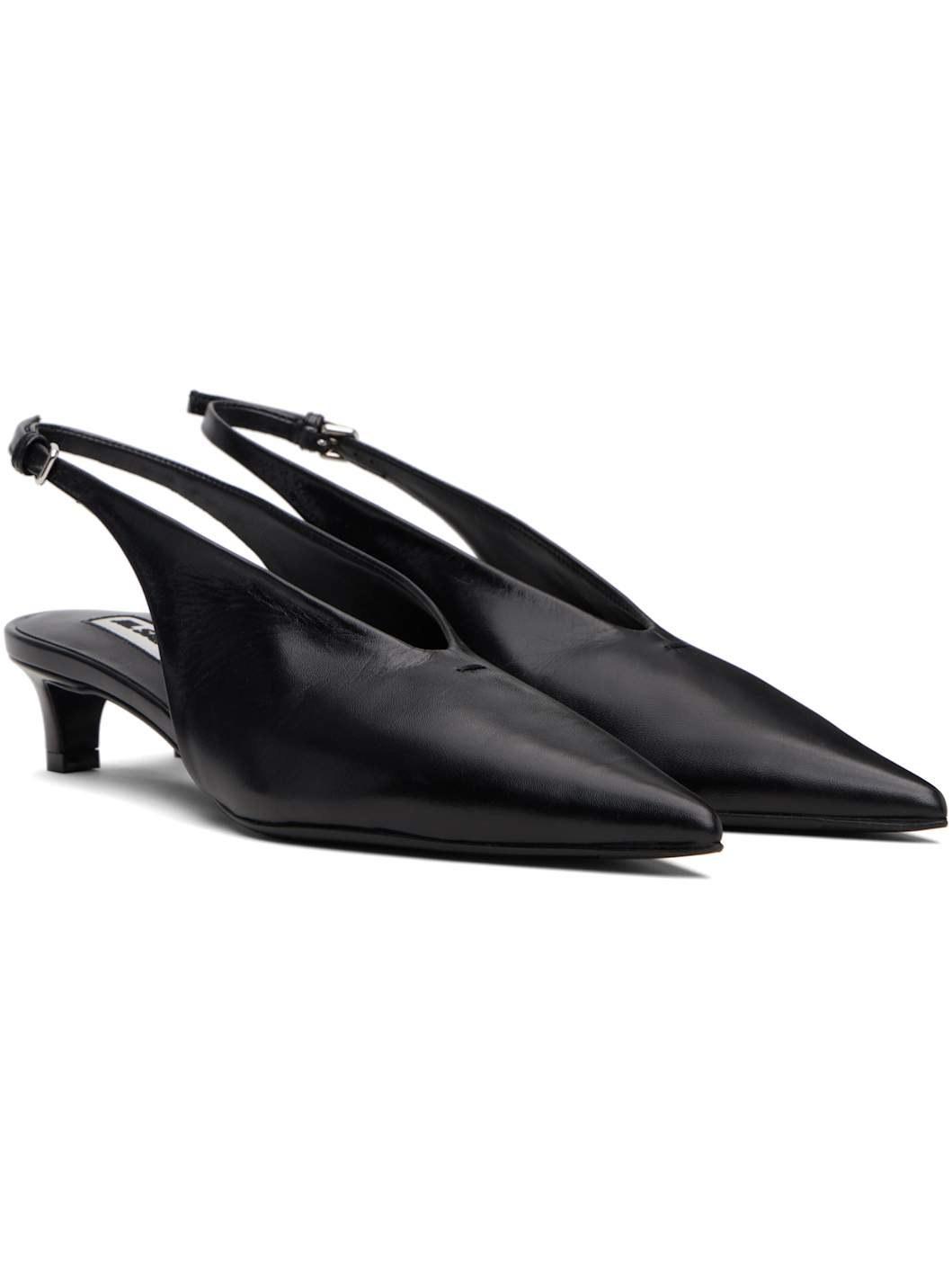 Black Slingback Heels - 4