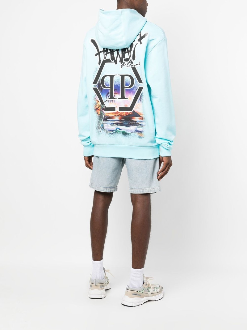 PHILIPP PLEIN logo-patch detail hoodie outlook