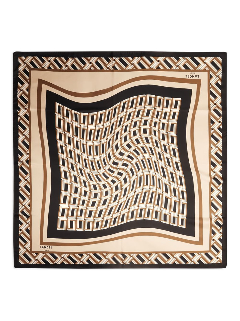 Monogramme geometric silk scarf 1