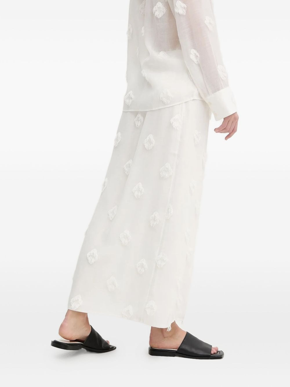 tassel-embellished split skirt - 3