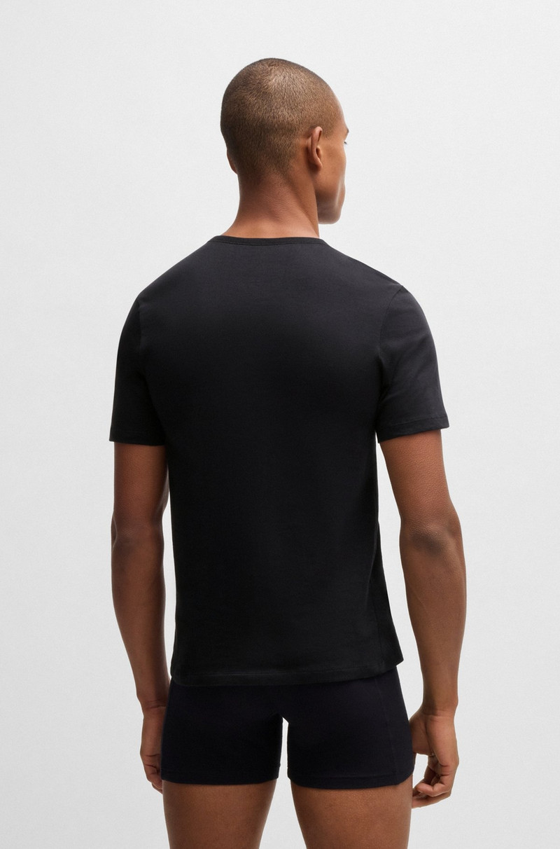 BOSS THREE-PACK OF COTTON UNDERWEAR T-SHIRTS WITH LOGO EMBROIDERY outlook