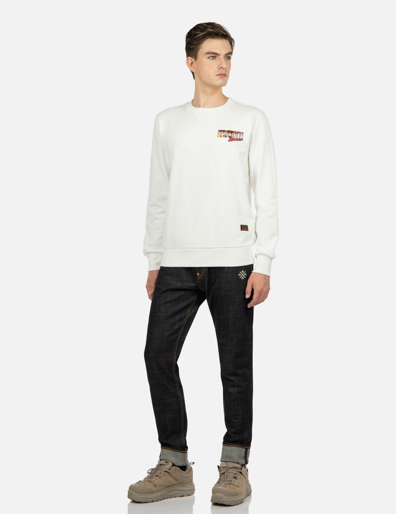 POMPADOUR DARUMA AND KAMON PRINT SWEATSHIRT 4