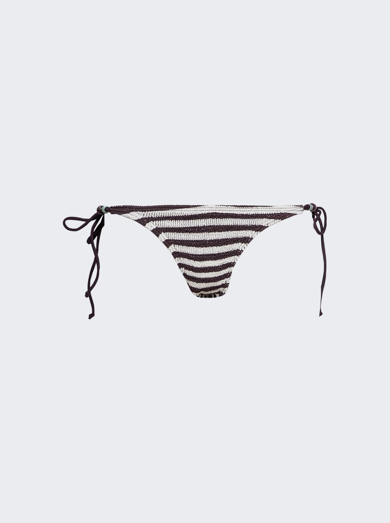 Beaded Tie Side Vista Brief Sable Dot Stripe 1