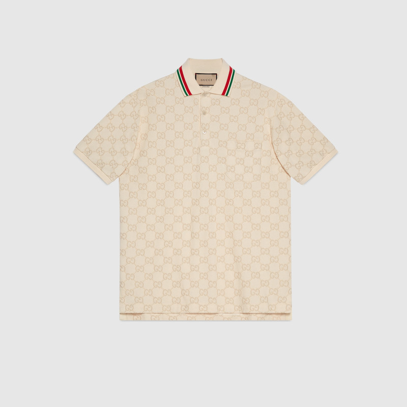 Cotton piquet polo with GG 1