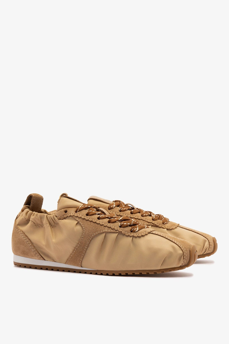Stella Lite Sneaker In Peanut Nylon and Suede 3