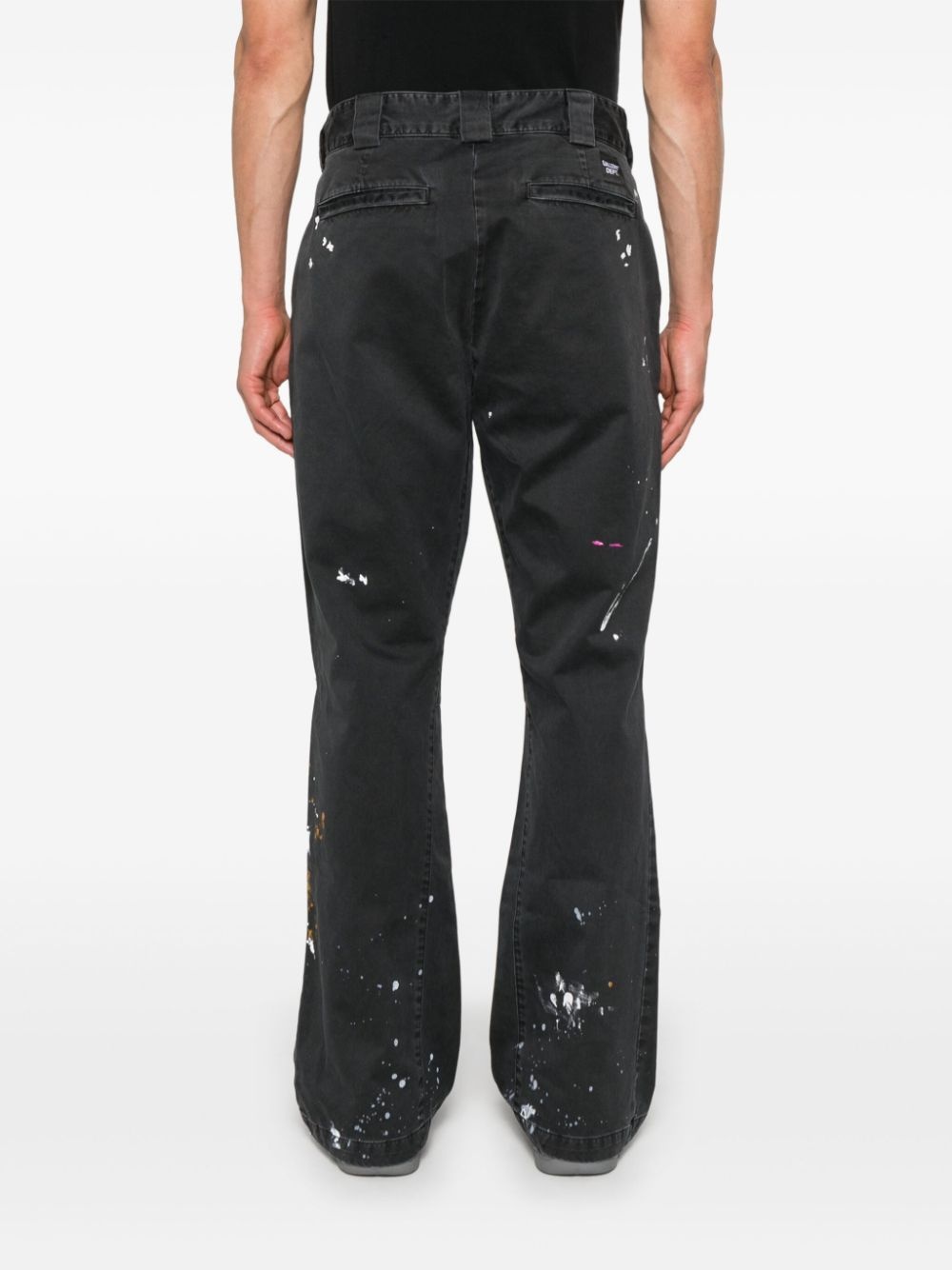 paint splatter-detail trousers - 4