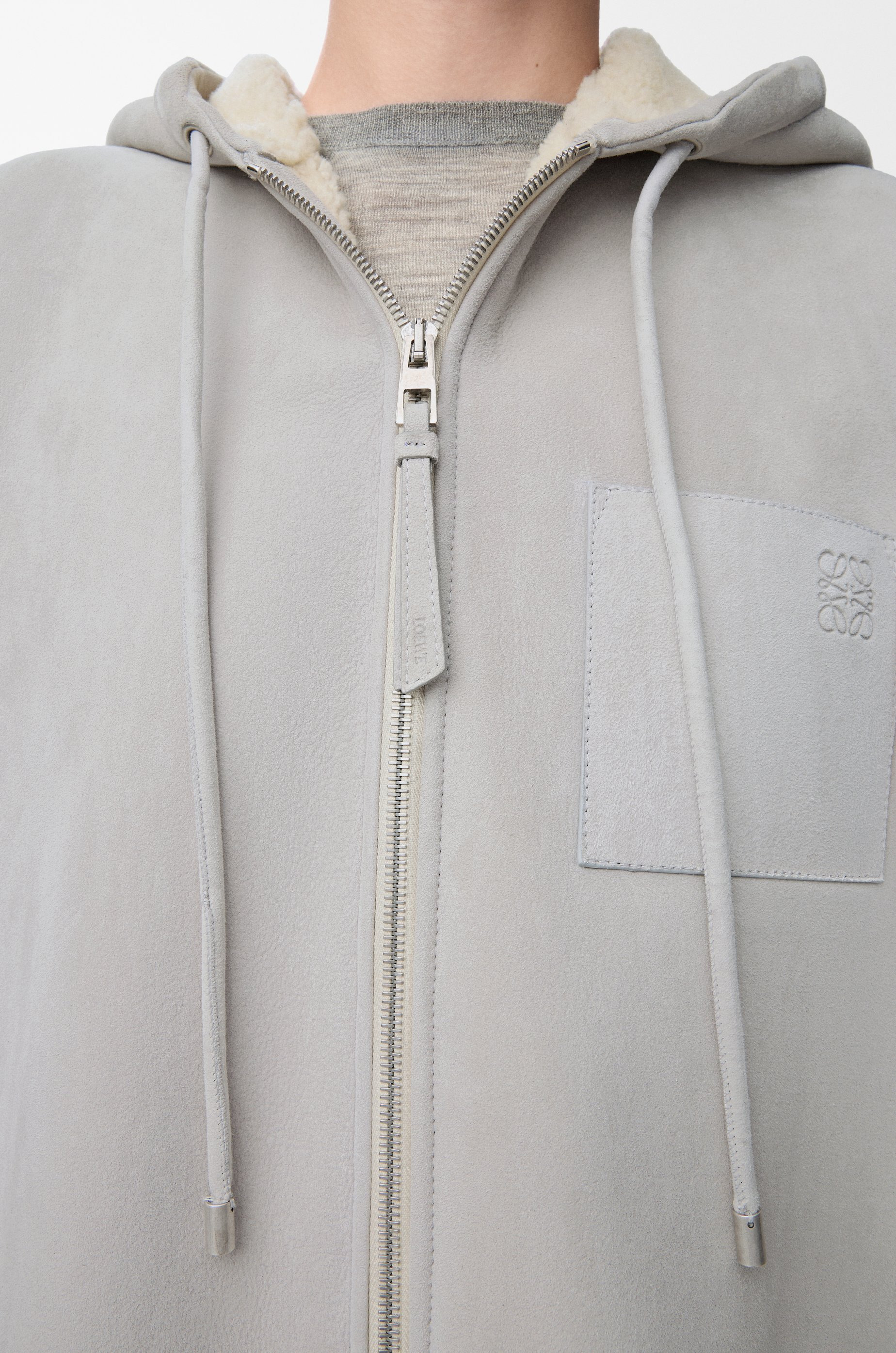 Hooded vest in shearling - 6