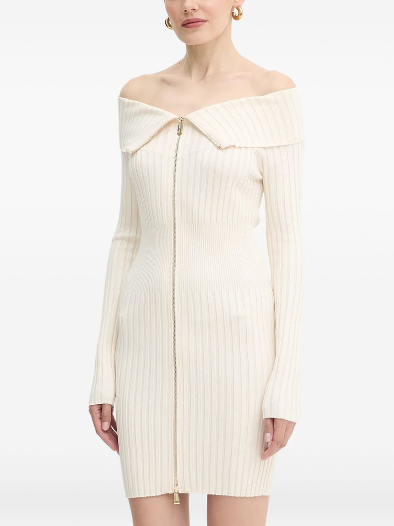 off-shoulder zip mini dress 1