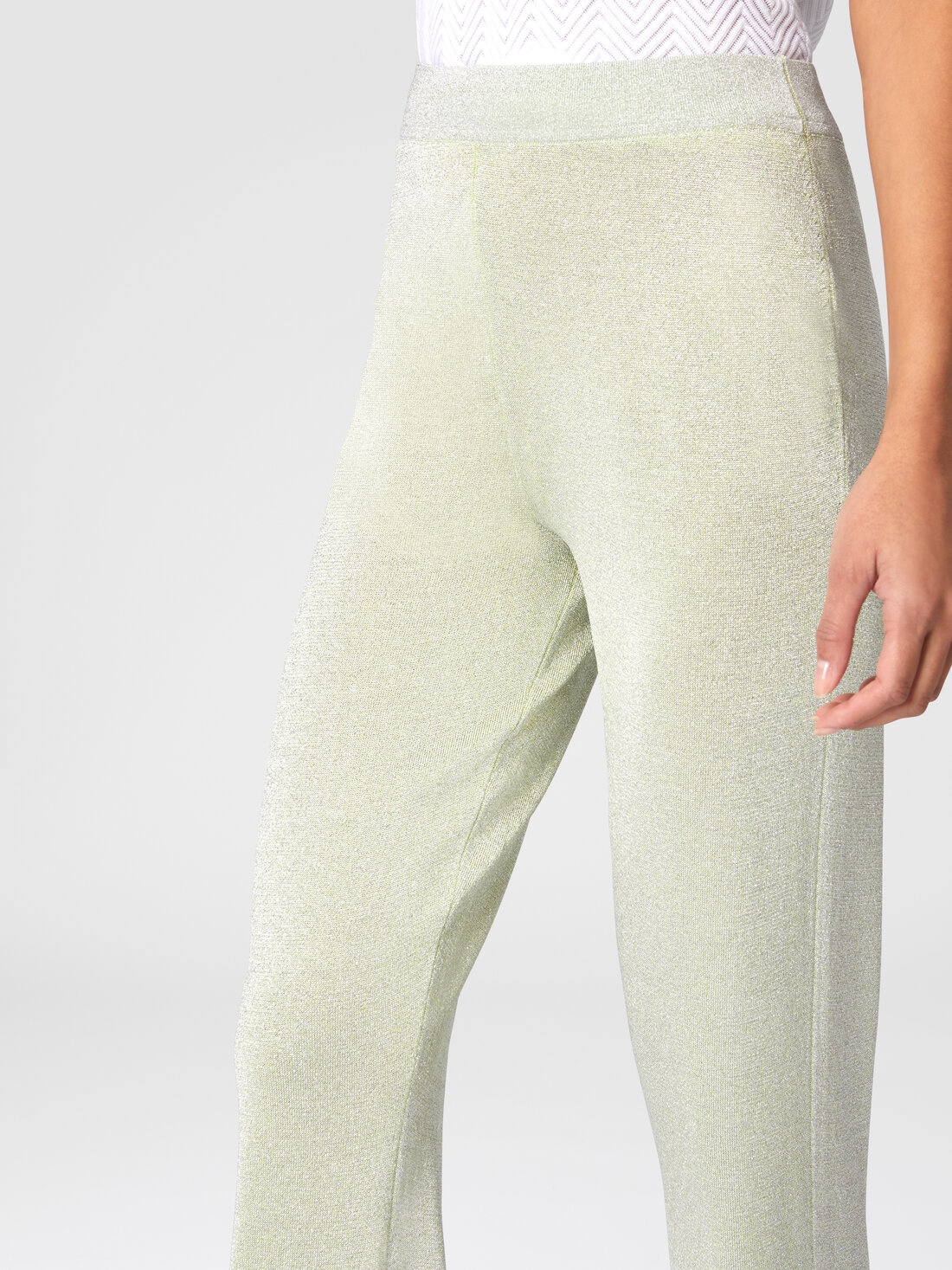 Straight trousers in lamé viscose - 5