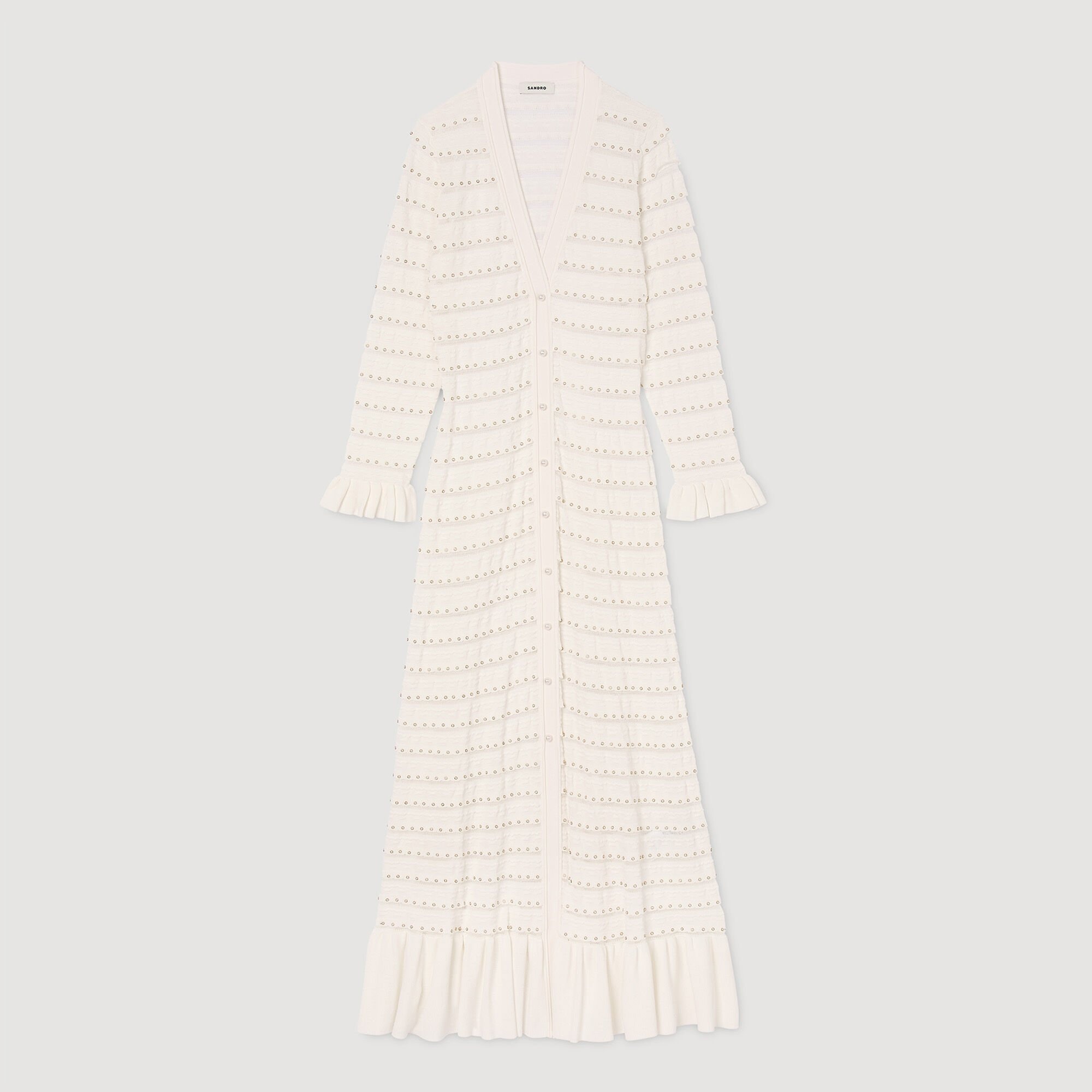 MAXI DRESS WITH PEARL DETAILS - 6