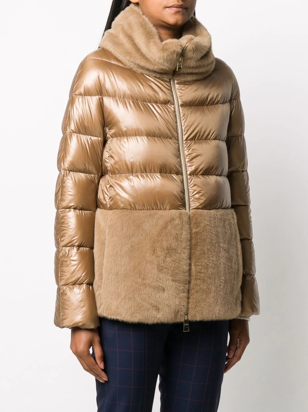 panelled high-neck puffer jacket - 3