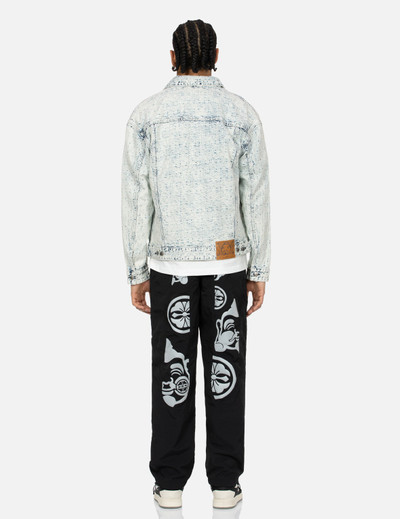 EVISU ALLOVER KAMON JACQUARD AND SEAGULL EMBROIDERY LOOSE FIT DENIM JACKET outlook
