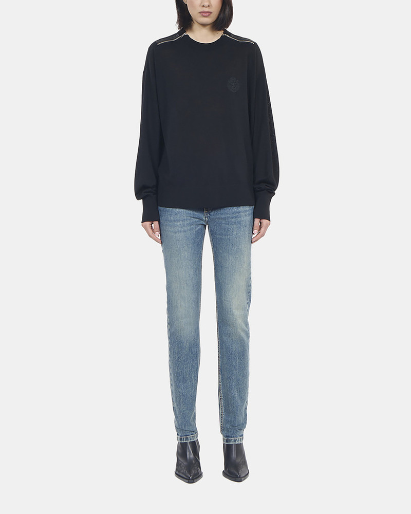 BLACK MERINO WOOL SWEATER 3