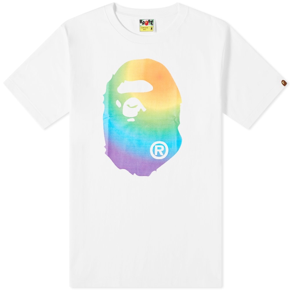 A Bathing Ape Rainbow Big Ape Head Tee - 1