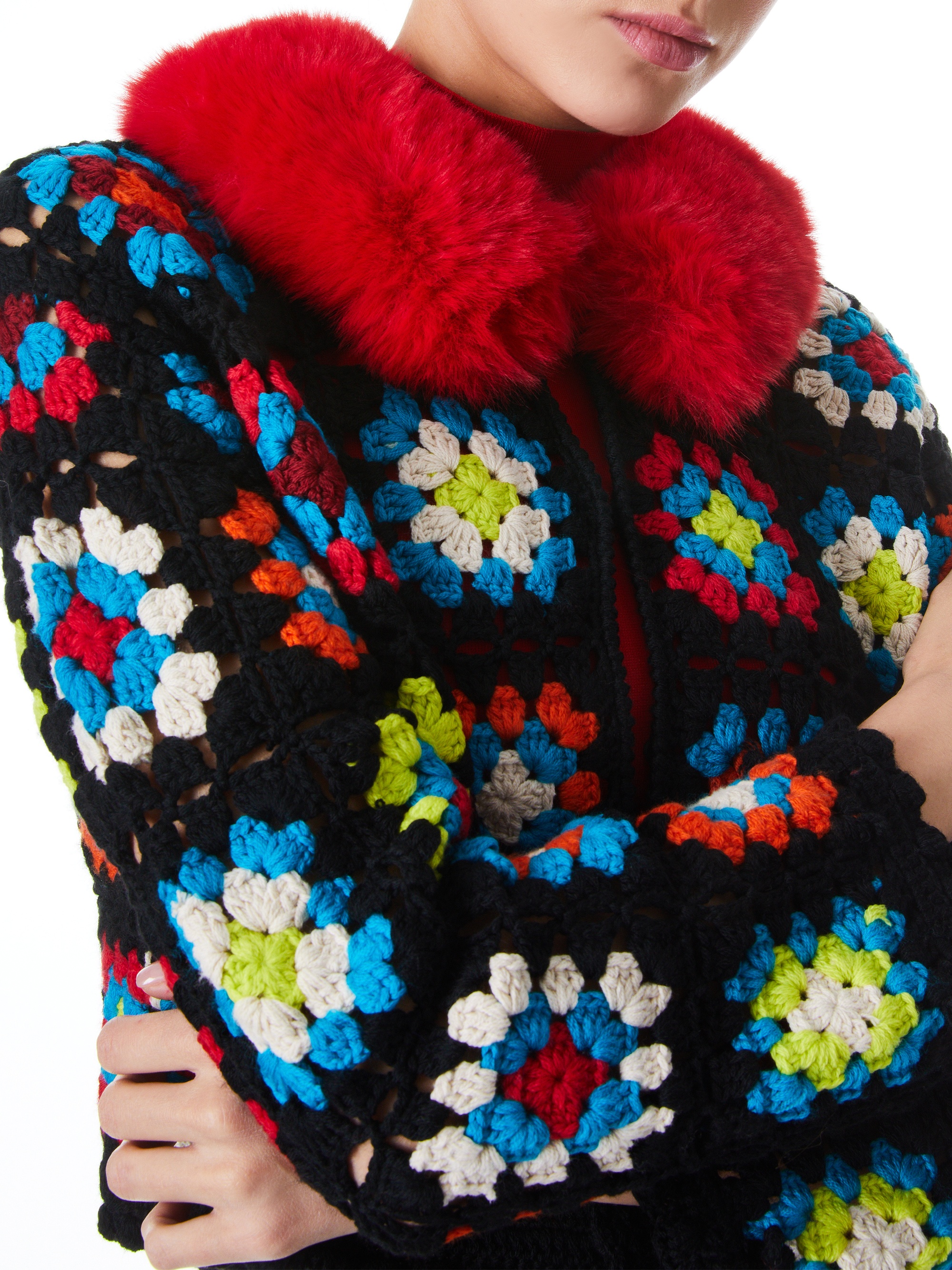 ANDERSON CROPPED FAUX FUR COLLARED CARDIGAN - 5