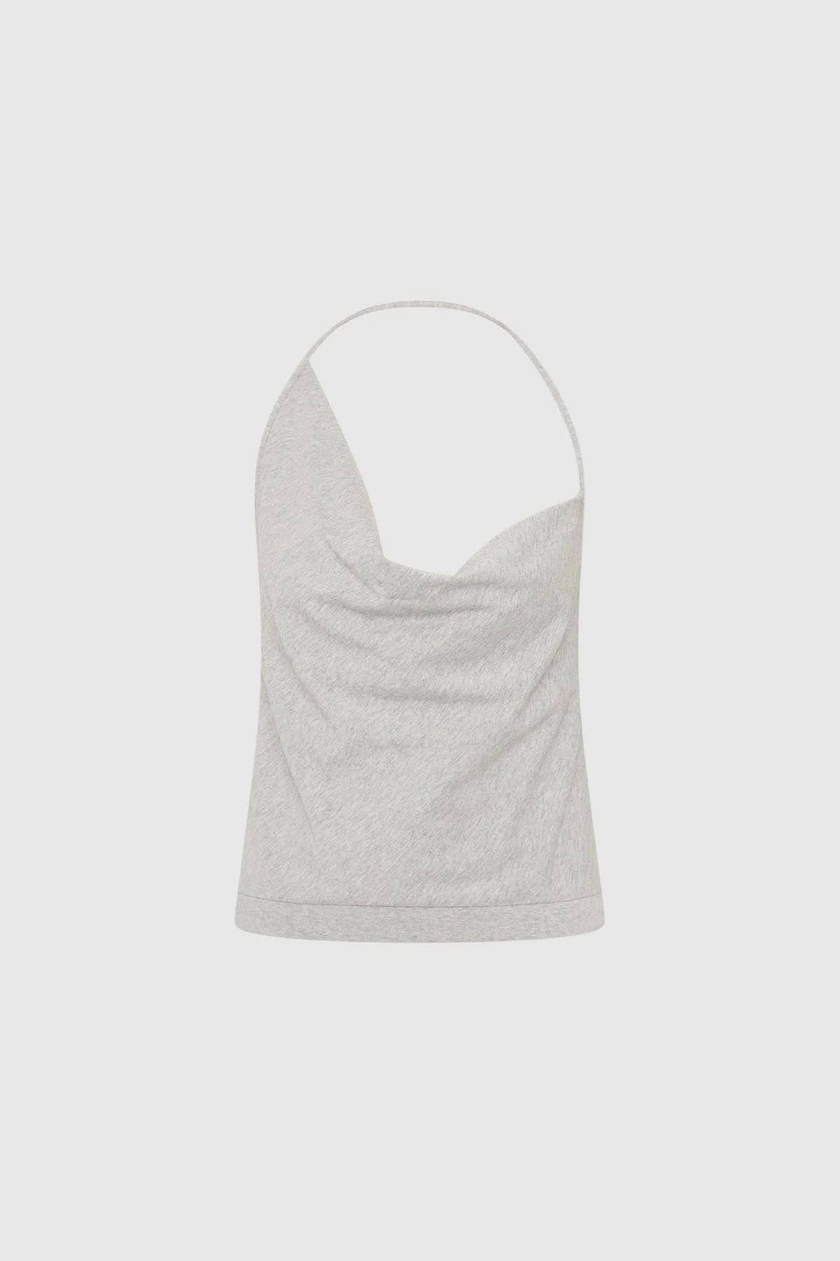 Cotton Jersey Halter Top - Light Grey Marle - 1